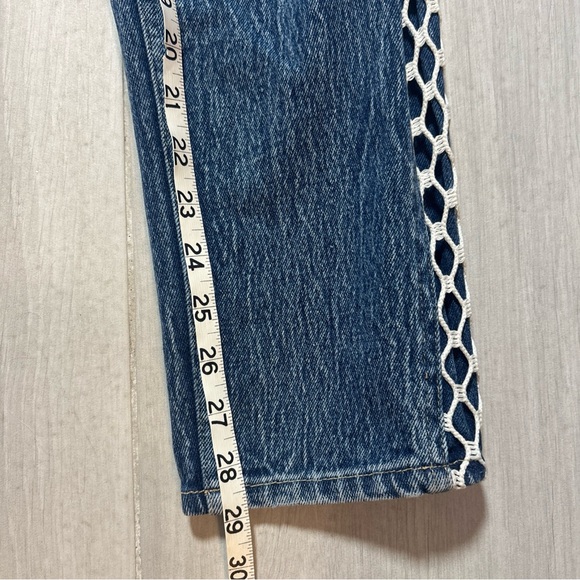 Vintage 90s Anti-Basic Daily Jeans Size 9/10 Women High Waist Net Side Y2K - Picture 7 of 9